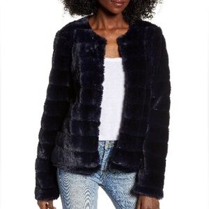 Vero Moda faux fur jacket in night sky